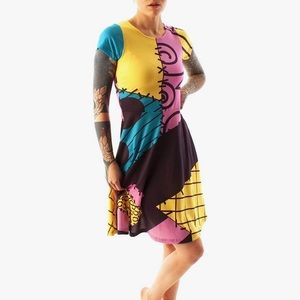 Disney Nightmare Before Christmas Sally Women's Short Sleeve Costume Dress